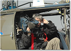 Aufnahmen aus dem Bundesheerhubschrauber, Hochwassereinsatz 2009 ORF